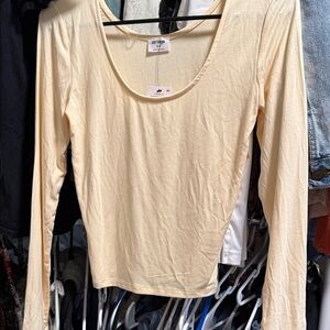Cotton On Light Cream Long Sleeve Women's Top